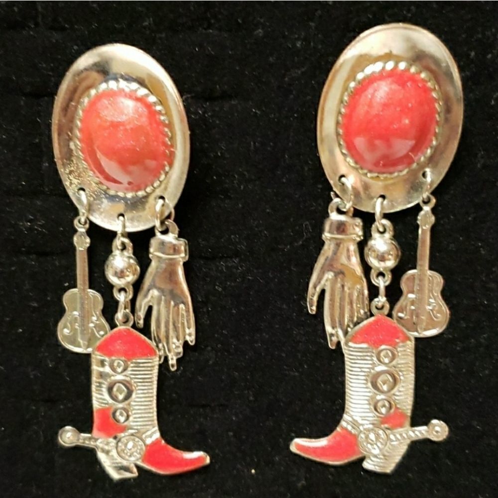 Country Western Hats n Boots Earrings
